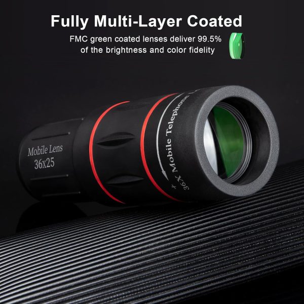 36X Long Focus Telephoto Phone Lens for iPhone and Android, Zoom Cellphone Camera Lens with Phone Clip for Picture Video Taking - Image 7