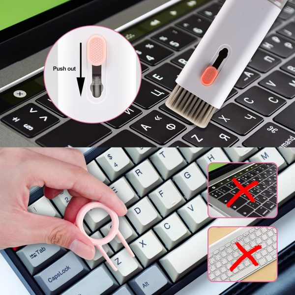 7-in-1 Electronic Cleaner Kit,Keyboard Cleaner,Laptop Cleaner Kit for Monitor, Cell Phone, Headset, Lego, Laptop Camera Lens (Pink) - Image 2