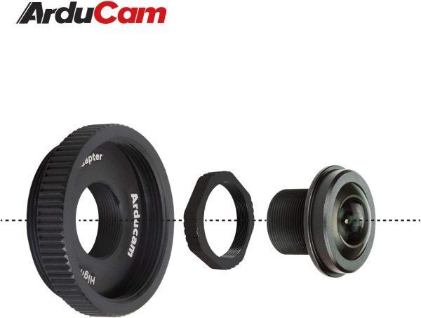 Arducam 180 Degree Fisheye M12 Lens Bundle for Raspberry Pi HQ Camera, Wide Angle Lens with Portable Tripod Stand and 2ft/60cm Black Camera Cable - Image 2