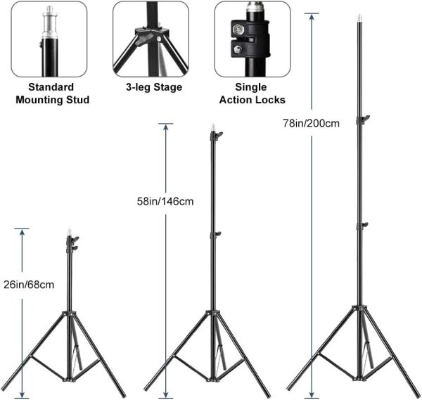 MOUNTDOG Softbox Lighting Kit, 2x19.7"x27.5" Photography Continuous Lighting System with 2pcs 85W 5700K E27 Socket LED Bulbs and Remote for Portrait Product Fashion Photography - Image 4