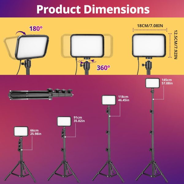 Torjim RGB Photography Video Lighting, Studio Lights with Adjustable Tripod Stand - 16 Color Lighting for Video Recording/YouTube/TikTok/Live Streaming/Make up/Vlogging - Image 4